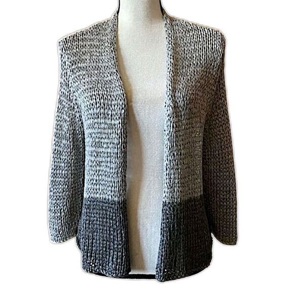Eileen Fisher Italian Yarn Cardigan L Open Knit Quiet Luxury Old Money Capsule. - Picture 9 of 13